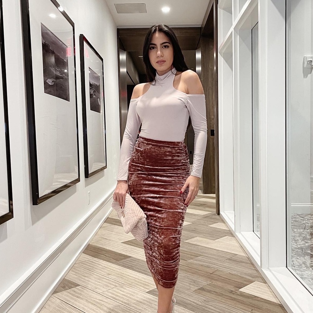 Maxi velvet skirt